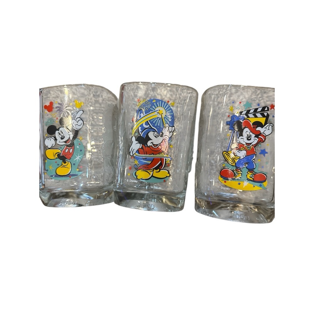 Vintage‎ 2000 Walt Disney World McDonald's 100 Years Of Magic Glasses - Set of 3